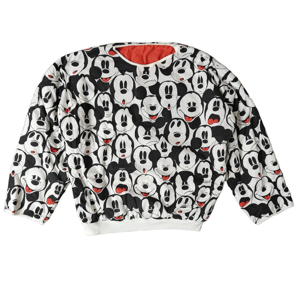 Vintage Disney Sweatshirt‎ Unisex Large Black White Red Mickey Mouse Reversible